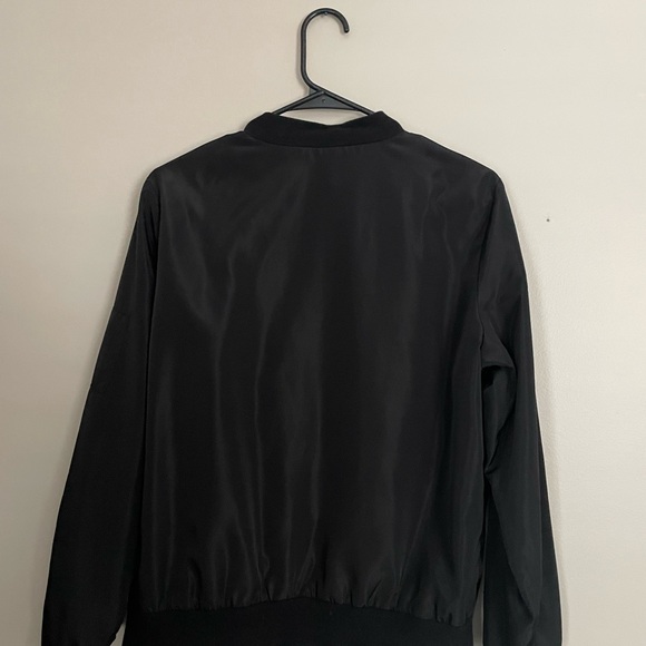 Men’s Classic Black Bomber Jacket - Picture 3 of 3